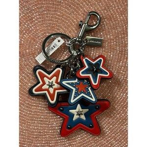 Coach Star Cluster Silver Keychain!